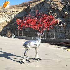 Amazing Stainless Steel Deer Statue