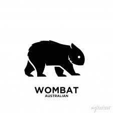 Australian Wombat Animal Vector Black