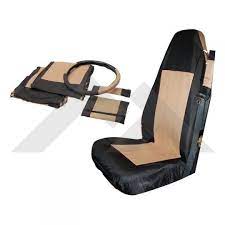 Front Seat Cover Set Black Tan Rt