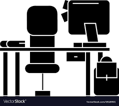 Computer And Chair Icon Vector Image