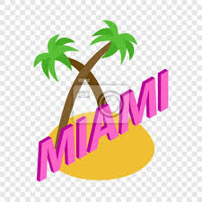 Miami Isometric Icon 3d On A