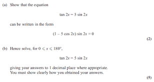 Exam Questions Trigonometric