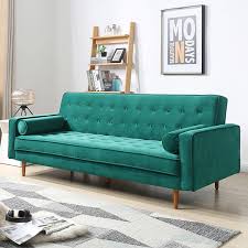 3 Seater Green Velvet Sofa Bed