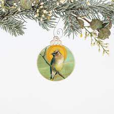 Cedar Waxwing Icon Ornament