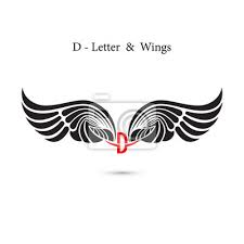 D Letter Sign And Angel Wings Monogram