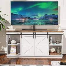 Lacoo 58 In White Composite Tv Stand