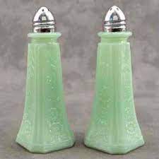 Jadeite Green Glass Salt Pepper