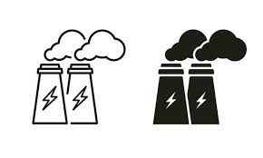 Power Station Line And Silhouette Icon