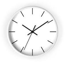 Wall Clock Solid White Design Black