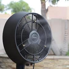 Newair Outdoor Misting Fan Pedestal Fan Cools 500 Sq Ft 3 Fan Sds Black