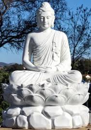 Stone Buddha Statue White Marble