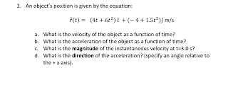 Position Is Given By The Equation
