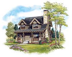 House Plan 43212 Log Style With 1362