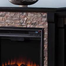Faux Stone Electric Fireplace With