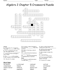 Algebra 2 Chapter 5 Crossword Puzzle