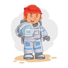 Vector Icon Of Small Child Astronaut In