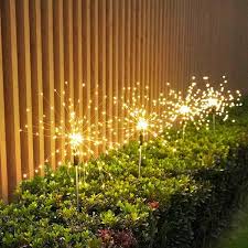 27 55 In Outdoor Solar White Decorative Firework Lights 40 Copper Wires String Path Light Lamp In Warm White 4 Pack Lt001us