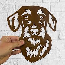 Dachshund Wire Haired Rustic Rusted Pet