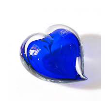 Blue Murano Glass Heart Design Sculpture
