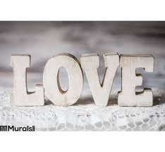 Love Wooden Letters Wall Mural