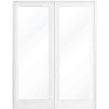 Krosswood Doors 56 In X 80 In Craftsman Shaker 1 Lite Clear Glass Both Active Mdf Solid Hybrid Core Double Prehung Interior Do