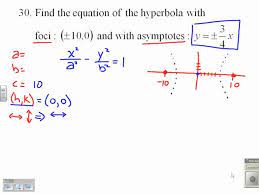 Find The Equation Of A Hyperbola Given