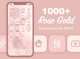 1 000 Rose Gold App Icon Covers Pack