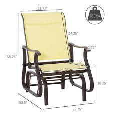 Outsunny Outdoor Swing Glider Chair Patio Mesh Rocking Chair With Steel Frame For Backyard Garden And Porch Beige