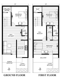 20 X 50 Duplex House Plans South Facing
