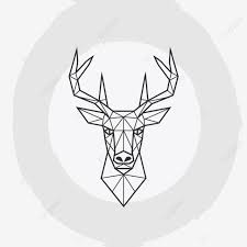 Deer Head Geometric Line Art Style
