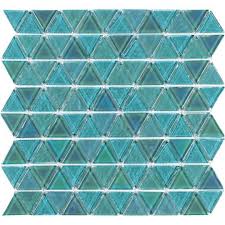 Tesoro Triangle Green Stone Glass Mosaic