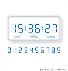 Digital Clock Number Icon Ilration