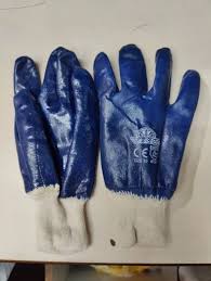 Blue Latex Full Nitrile Coated Gloves