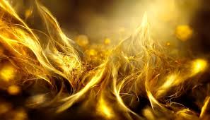 3d Render Gold Fire Abstract Background