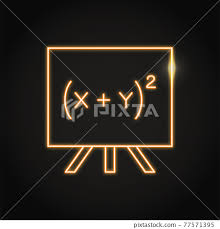 Neon Quadratic Equation Icon In Line