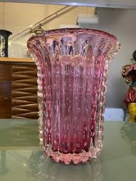 Pink Barovier Murano Glass Vase 1950s