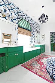 Green Blue And White Master Bathroom