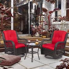 Gardenbee 3 Piece Brown Wicker Outdoor