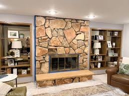 Limewash Stone Fireplace Makeover Bye