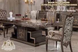 Wood Black Classical Style Dining Room