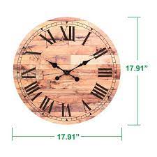 18 Wooden Roman Numeral Wall Clock Brown Stonebriar Collection