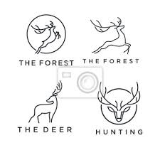 Outline Deer Line Art Logo Vector Icon