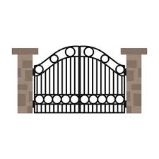 Gate With Iron Fence Door And Metal