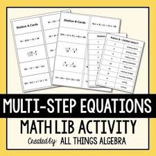 Multi Step Equations Math Lib