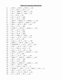 Balancing Chemical Equations Worksheets