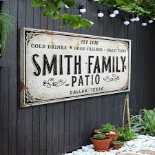 Outdoor Patio Signs Family Wall Art
