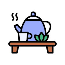 Tea Pot Cup Table Vector Lineal Style