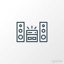 Sound System Icon Line Symbol Premium