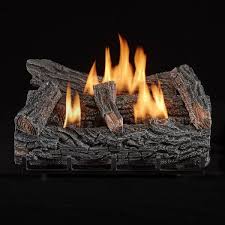 Duluth Forge 22 In W Vent Free Natural Gas Fireplace Log Set Winter Oak 32 000 Btu Thermostat Control