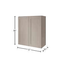 Hampton Bay Westfield Dusk Gray Shaker Stock Assembled Wall Kitchen Cabinet 27 In W X 12 In D X 36 In H